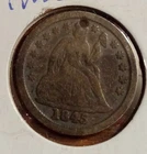 1845 Seated Liberty Dime XF Holed ***Nice Coin*** 90% Silver Better Date