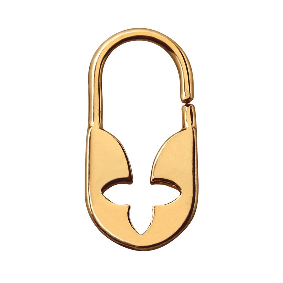 Gold Plated Flower Padlock Cartilage Earring / Septum Ring - Image 4 of 4
