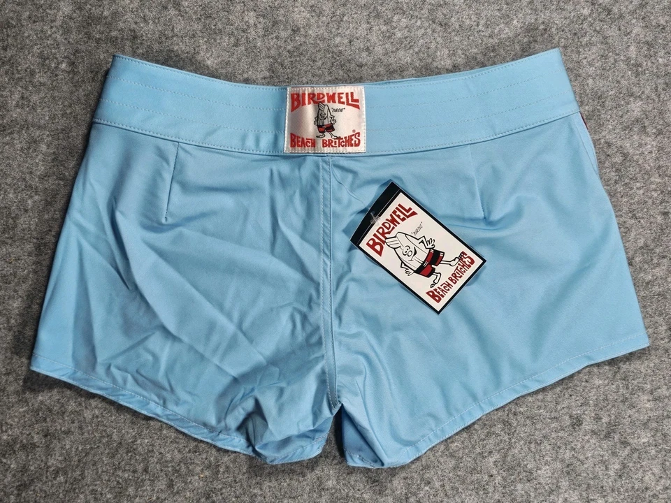 Boardshorts Birdwell Beach Britches 404 azul claro para mujer talla 4 nuevo con etiquetas rayas rojas Foto 2 de 4