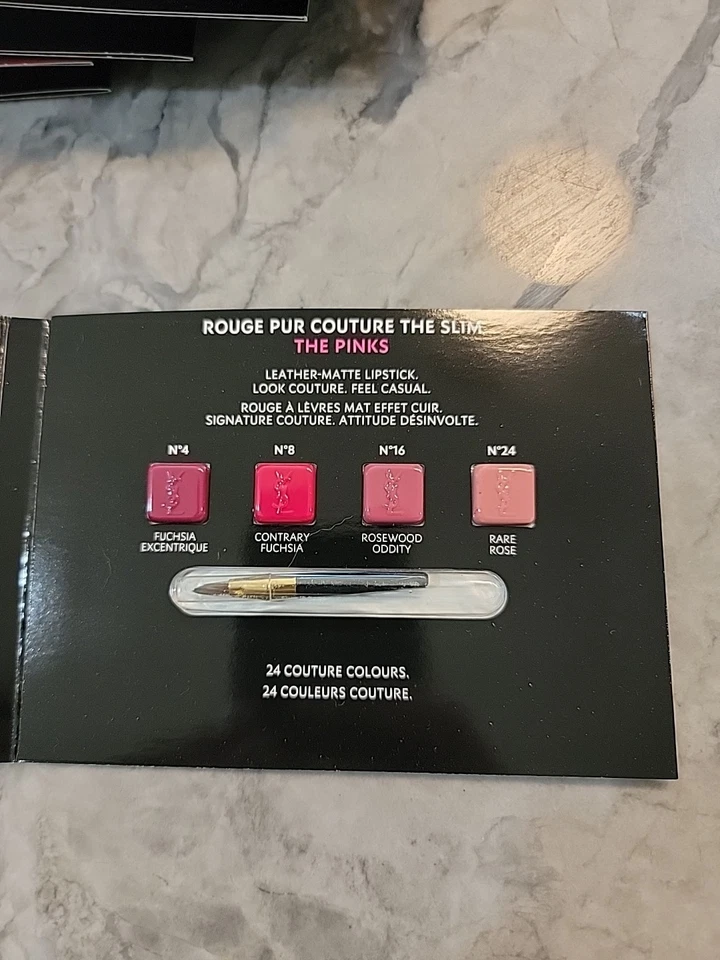 Lote 5 x YSL Rouge The Slim THE PINKS 4 tarjetas de muestra - N4, 8, 16, 24 Foto 4 de 4