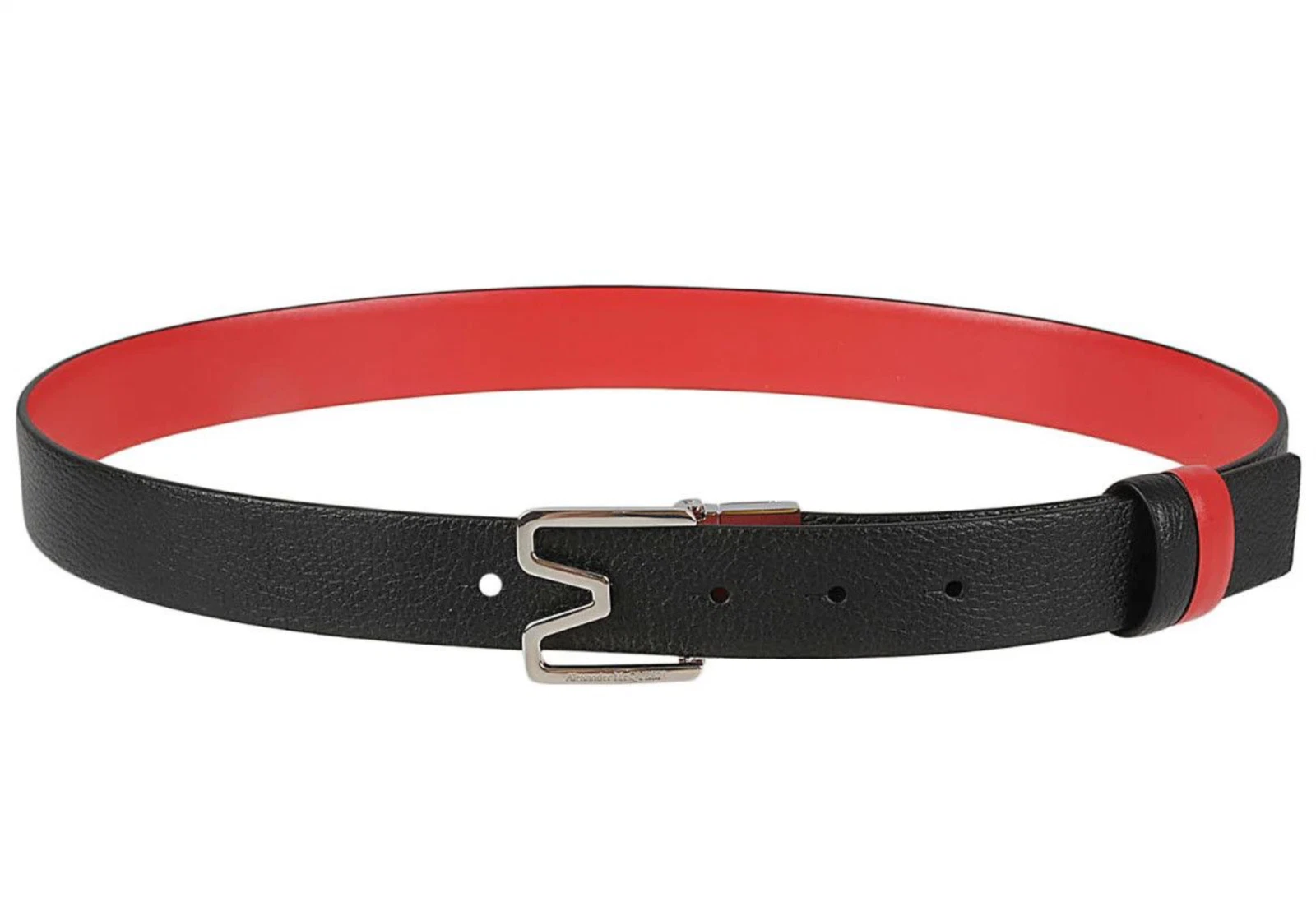 NWT Alexander McQueen Sharp M Buckle Reversible Red Leather Belt 90 US 36 $695