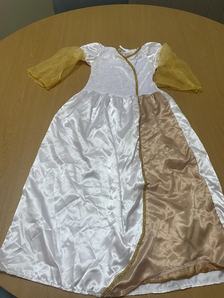 Juego de 4 diademas blancas/doradas de ángel de hadas, vestido, tutú blanco y halo blanco Foto 3 de 4