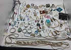 Sterling Silver Jewelry Lot Vintage Earrings, Charms, Pendants, Rings  171g +