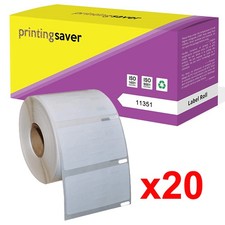 Image of 20 Roll Compatible For Dymo Labelwriter Thermal Address Labels 11 x 54mm 11351