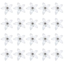 20 Pcs White Small Bling Decorative Flower Hair Clips for Women Wedding
