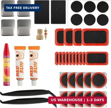 Bike Tire Repair Kit, 101 Pcs Bicycle Tube Patch Kit with Vulcanizing Patches