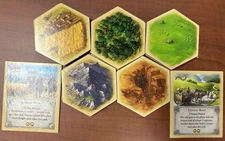 Settlers of Catan (19) Hexagonal Terrain Tiles Replacement Parts + Road/Army