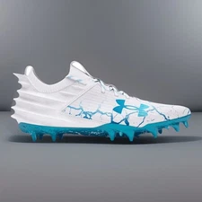 Size 12.5 - Under Armour Blur 2.0 All American Ice Cold Blue Football Cleats NEW