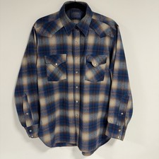Vintage Pendleton Wool Shirt High Grade Western Wear Large Men Plaid USA