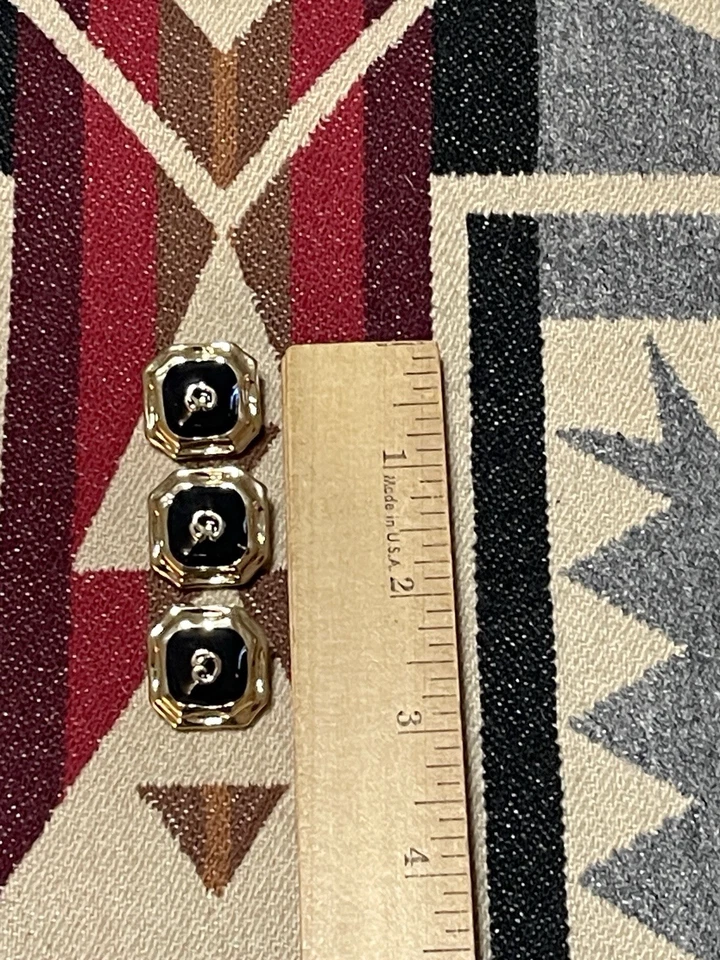 St John Knits Enamel Buttons Lot of 3 Gold Black Mix Repair K2 - Image 2 of 3