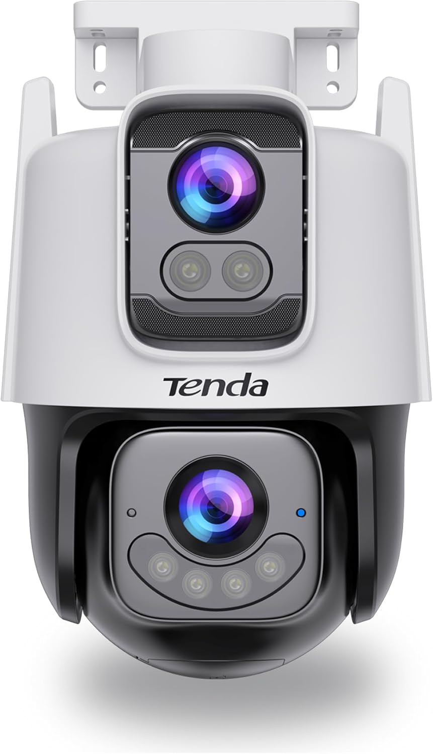Telecamera Wi-Fi Esterna 2K Con Doppia Lente – PTZ 360°, Visione Notturna A Colori, Rilevamento Umano, IP66, Registrazione 24/7, 2,4/5 GHz