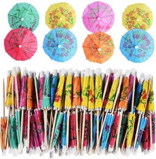 144-Pack Cocktail Drink Umbrella Picks, Cupcake Toppers, Luau Parasols Toothpick