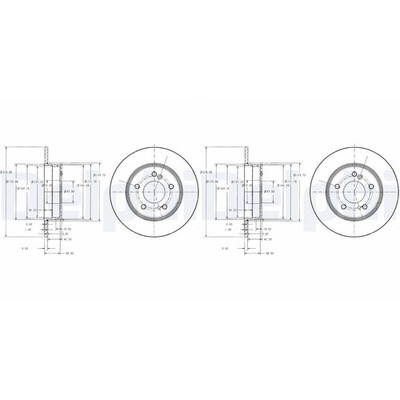 2x DELPHI BREMSSCHEIBEN 278mm VOLL HINTEN passend für CHRYSLER CROSSFIRE