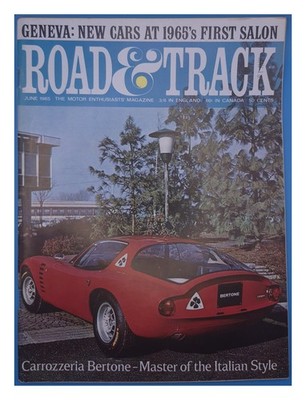 Road & Track June 1965 Bertone Canguro Geneva Salon Magazine