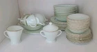 Anchor Hocking Vintage Fire King Milk Glass White Dinner Set For 8 Ppl 45 Pieces