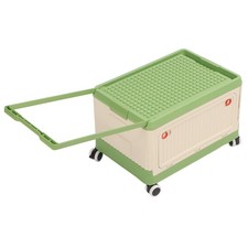 B- Rolling Toy Storage Bin Toy Storage Organizer Bin With Lid Wheels Children