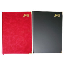 2026 Large A4 Diary Day to Page Daily Planner Hardback Page Sat & Sun Organiser