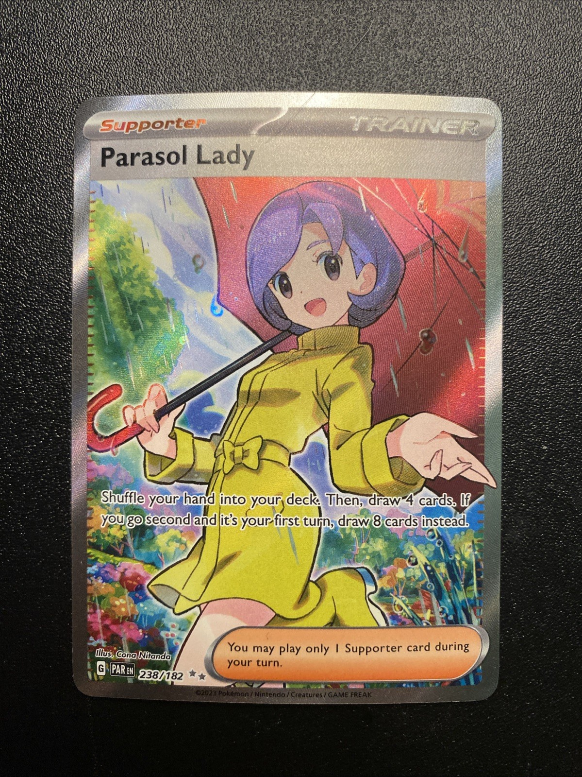 Parasol Lady 238/182 Paradox Rift Full Art Ultra Rare Holo Card
