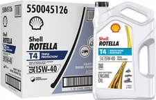 Shell Rotella T4 Triple Protection 15W-40 Motor Oil, 1 Gallon (3 Pack)