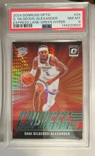 2024 Donruss Optic Shai Gilgeous-Alexander Express Lane Green Hyper /249 PSA 8