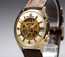 RARO *quasi come nuovo* orologio al quarzo uomo Bulova Accutron 218 Spaceview oro 14kt GIAPPONE