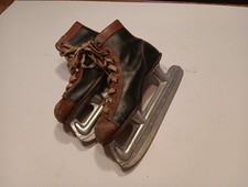 Vintage Canadian Rocket, Two Tone Leather, Black Brown Ice Skates