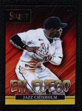 2022 Panini Select En Fuego Gold Prizm 10/10 Jazz Chisholm #EF19 00d2