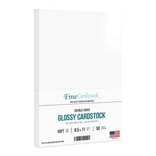 8.5” x 11” Double-Sided Gloss White Card Stock Paper, Great for Photos, Marke...