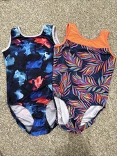 Two  Plum Practicewear Gymnastics Leotard, Multicolor, Size Adult Large