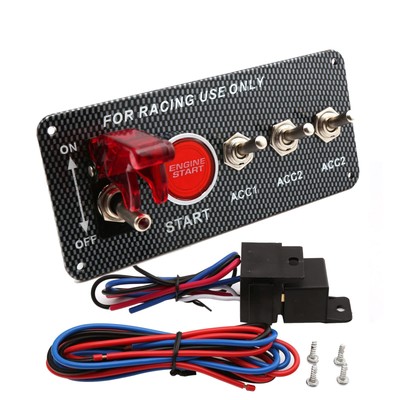 12V Ignition Switch Panel 5 in 1 Car Ignition Switch Panel Kit with Engine Pu...