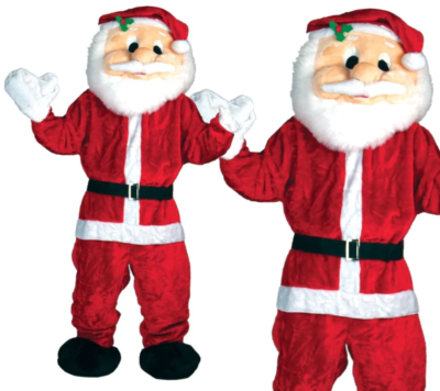 Adult Giant Big Head Santa Claus Mascot Fancy Dress Costume