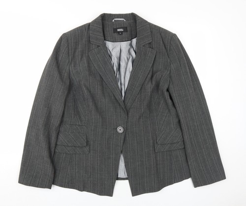 Marks and Spencer Grey Pinstripe Women's Jacket - Picture 1 of 12