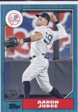AARON JUDGE New York Yankee Baseball 2022 Topps RARE BLUE $$ VERSION 1987 Design