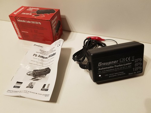 Graupner 6457 – Caricabatterie automatico 2V/6V/12V Pb (piombo) 1A 120-240V AC - Foto 8 di 8