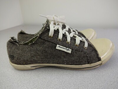 American Eagle Outfitters Womens Black Canvas Lace Up Shoes