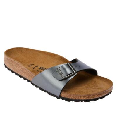 Birkenstock NARROW MADRID Leather insole Metallic Birko flor  Birkenstock Madrid Metallic Slip On Cork Footbed Slide Sandals Comfort Narrow main image 0