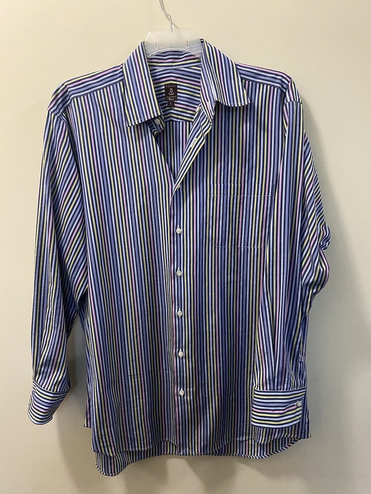 Robert Talbott Mens Multi Colored Strip Shirt Cot… - image 1