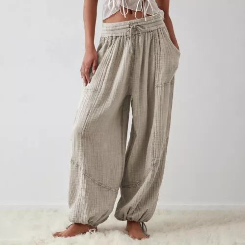 Women's Cargo Pants Baggy Wide Leg Loose High Waist Pockets Sweatpants Trousers - Picture 15 of 48
