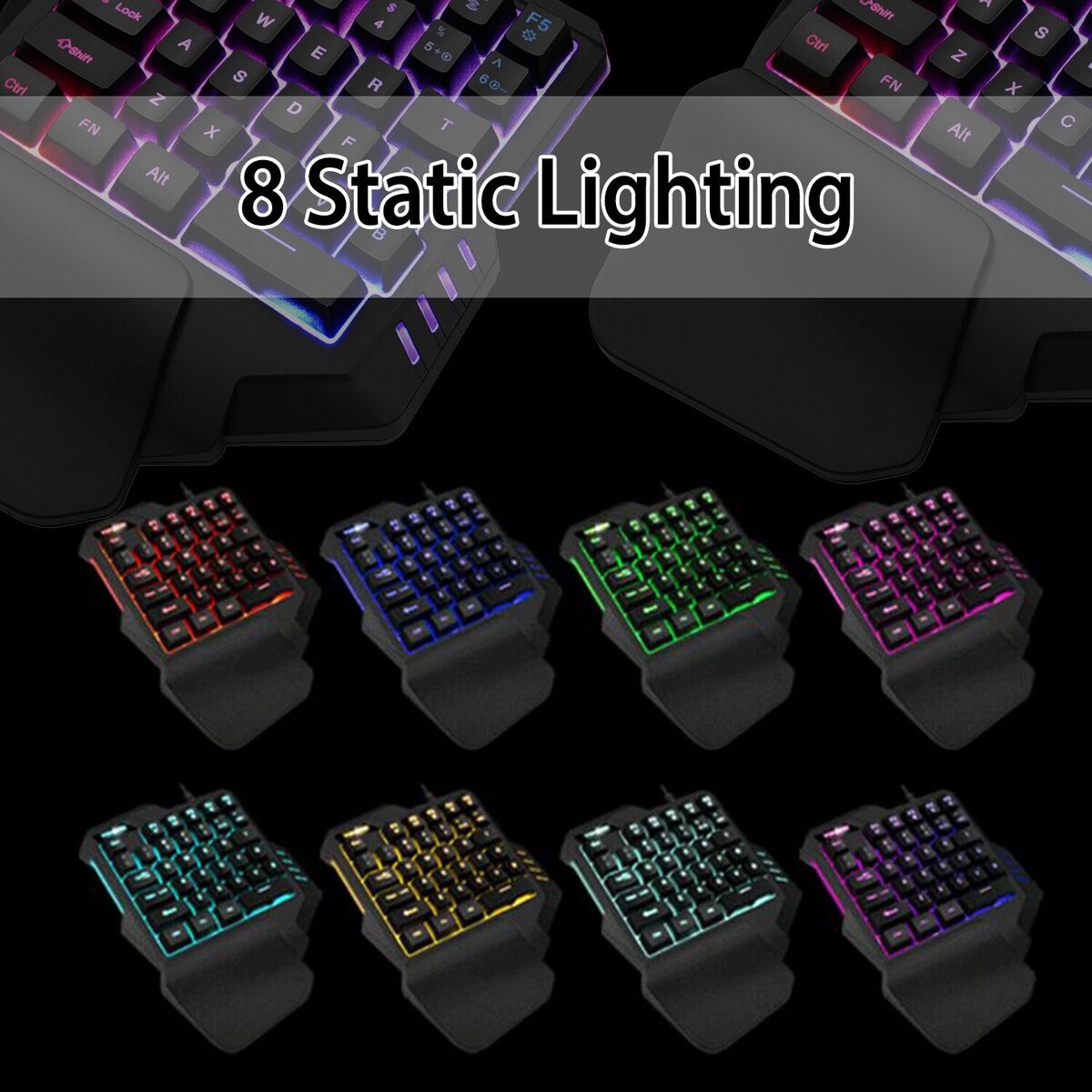  One Handed RGB Professional Gaming Keyboard And Mouse Combo, 35  Keys Portable PUBG, Half Keyboard Gaming Set for Laptop PC Xbox PS4 Switch  Gamer : Electronics