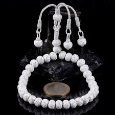 1000k Silver Turkish Kazaz Rosary Hand Knitting Misbah Prayer Beads Tasbeeh