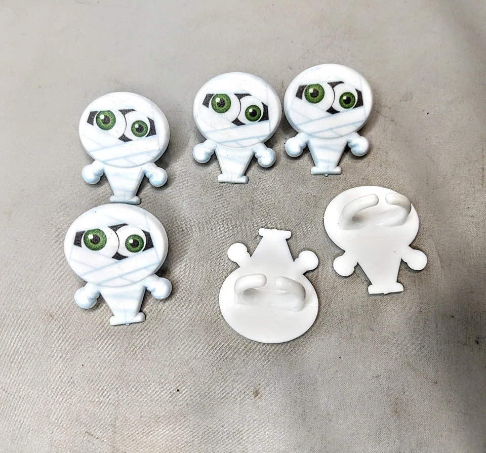 Juego de 6 Anillos de Momia Topper Cupcake Monster Cake Halloween Fiesta Suministro Foto 4 de 4