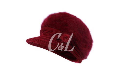 Damen Winter warme Angora Feel Peak Kappe mit weichem und warmem Futter bequeme Mütze - Bild 8 von 17
