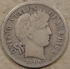 1904 Barber Dime 10c F-VF as Pictured r