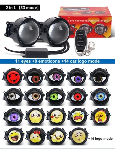 LED Dynamic Pupil Devil Eyes Remote Control Projector Lens Headlight 33 Modes - Bild 13 von 18