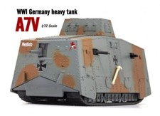 New 1/72 WWI German A7V Heavy Tank Grey Camouflage 3D Diecast Model