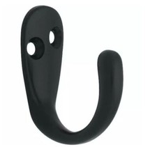  6-Pack Single Prong Robe Hook Flat Black