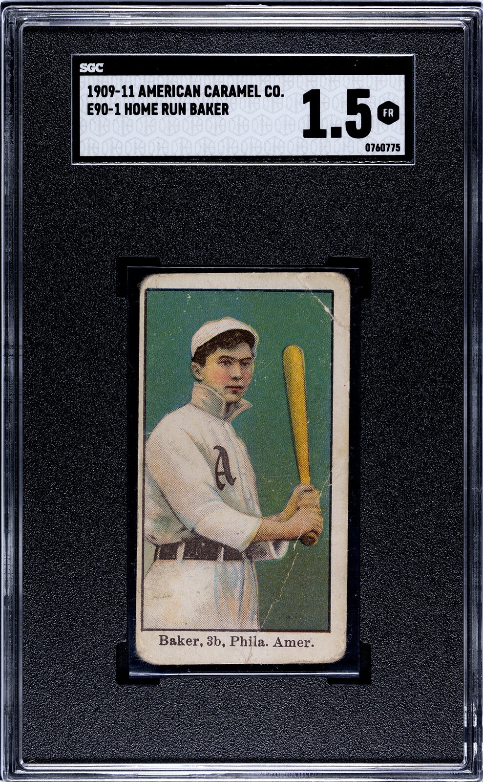 1909-11 American Caramel E90-1 Home Run Baker SGC 1.5