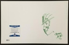 Marvel comic book artist John Romita Jr. signed 11x17 Sketch  Beckett BAS COA