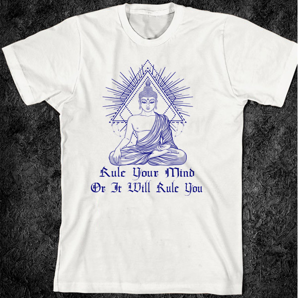 Buddhist Yoga T-Shirt Hindu OM Aum Meditation Harmony Zen India