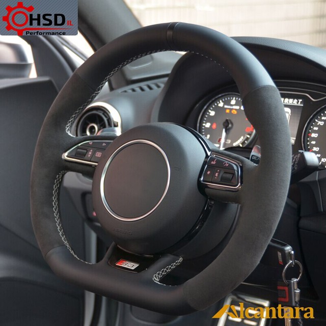 Hand Sewing Authentic Alcantara Steering Wheel Cover For Audi S3 S5